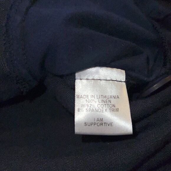 Flax Navy Linen 3 Button Blazer Jacket Lagenlook sz M Medium Pockets - Picture 8 of 8